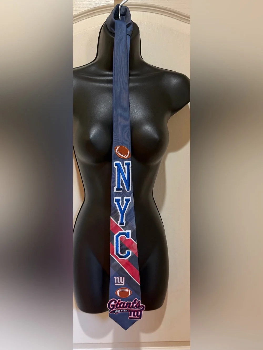 Upcycled NYC Giants Graphic patchwork Tie unisex